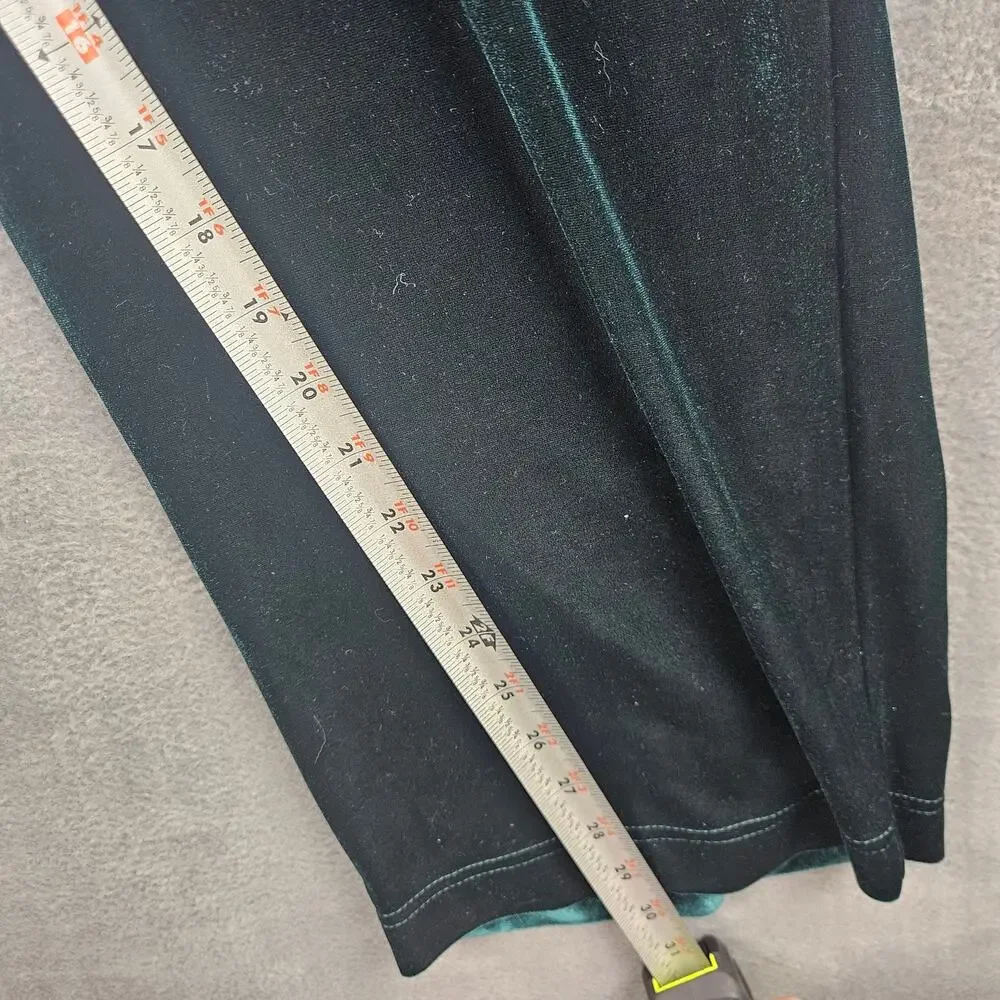 Vintage Bob Mackie Wearable Art Green Velour Velvet Pull-on Pants size Medium - Picture 4 of 7